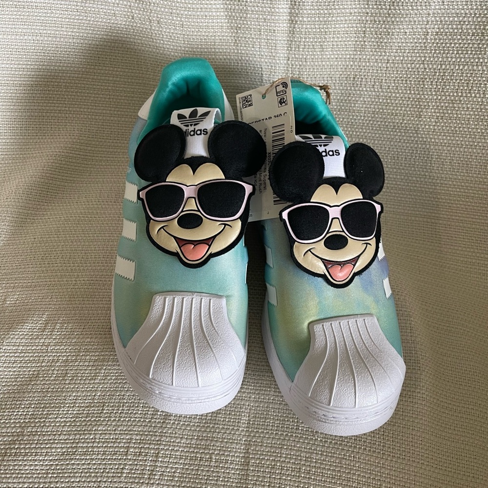 Adidas Disney Superstar 360, Little Kid, 2.5K, Semi Mint Rush/Core Black/ White